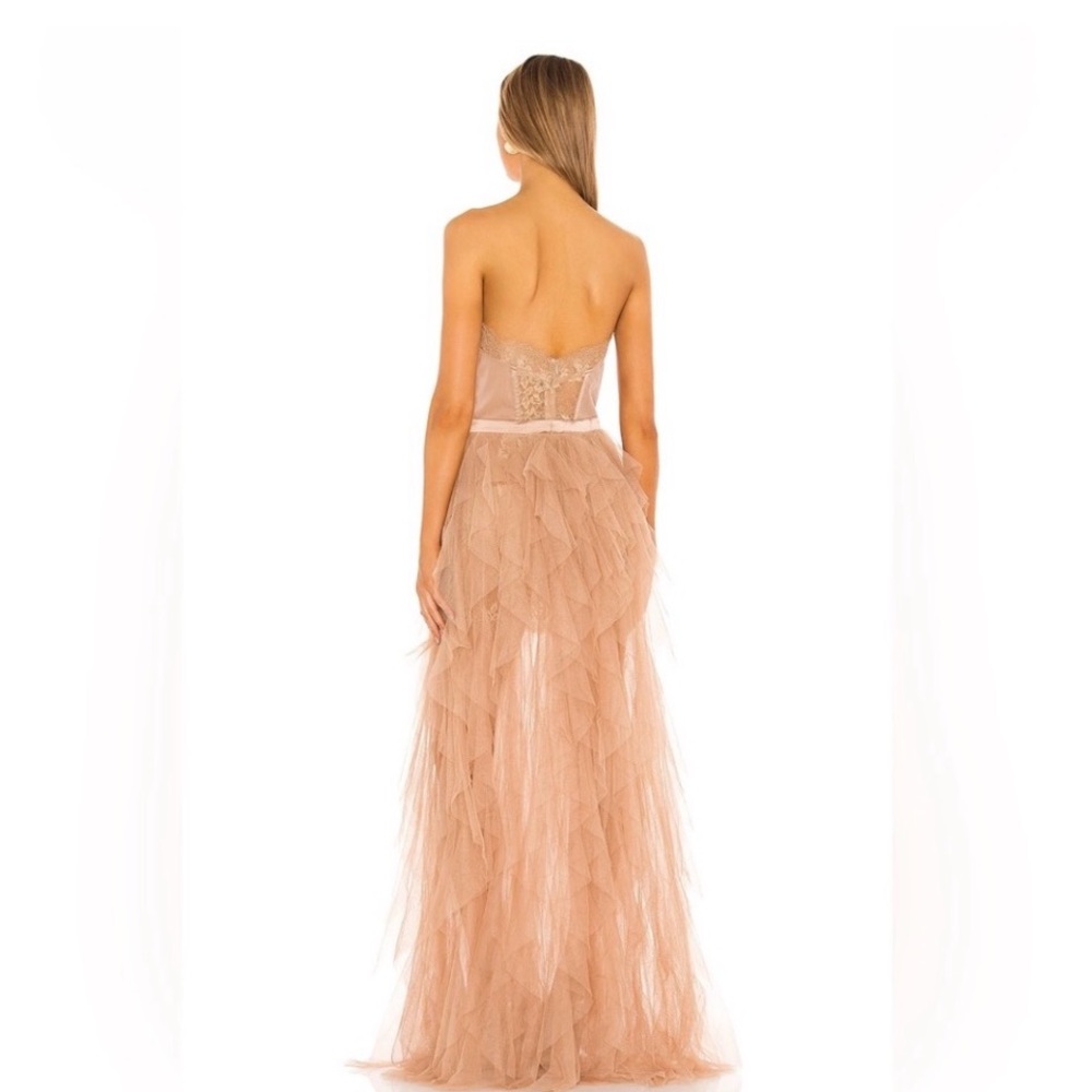 $358 For Love And Lemons REVOLVE Bustier Gown Strapless Nude Dress - Picture 3 of 4